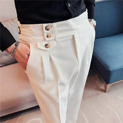 saferido Fashion High Quality Cotton Men Pants Straight Spring and Summer Long Male Classic Business Casual Trousers Full Length 36