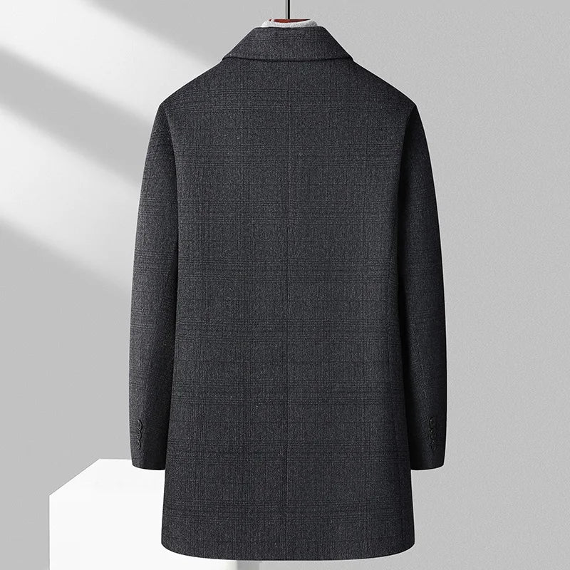 New Arrival Winter Top quality white duck down liner wool trench coat men,male thicked warm overcoat size M-4XL 9915
