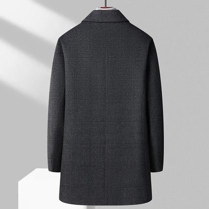 New Arrival Winter Top quality white duck down liner wool trench coat men,male thicked warm overcoat size M-4XL 9915