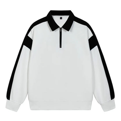 Spring Mens Patchwork Sweatshirt Hoodies Men Fashion Streetwear Harajuku Turn Down Collar Pulllover Male Korean Sweatshirt