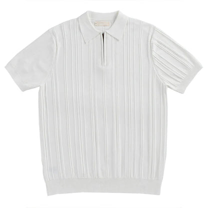 Summer Men's Clothing Light Luxury Zipper Polo Shirt Korean Solid Color Short Sleeve Retro Fashion Streetwear Leisure Knitwear