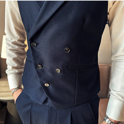 saferido Brand Clothing Men Spring High Quality Double Breasted Blazers Vest/Male Slim Fit Casual Suit Vest Sizing Up S-4XL