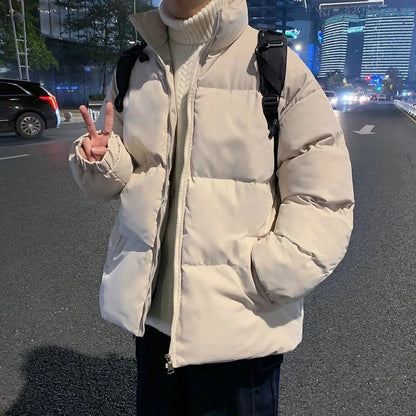 US Size Winter Jacket Men Parkas Thicken Warm Coat Mens Stand Collar Jackets Solid Color Parka Coat Women Fashion New Streetwear
