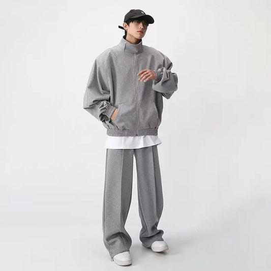 Sports Suits Pants Sets for Men 2 Piece Sets Couple Matching Outfits Clothing Hoodies Sweatshirt Gray Korean Streetwear