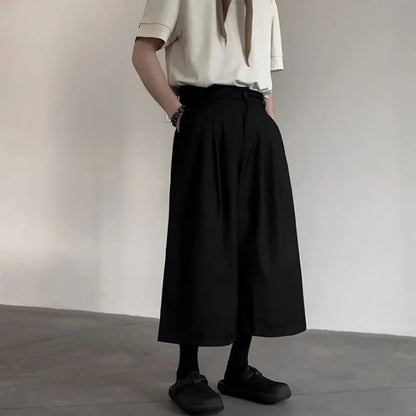 saferido Gothic Dark Casual Culottes Spring Japanese Harajuku Streetwear Elegant Daily Business Office Fashion Wide Leg Pants Unisex 2024