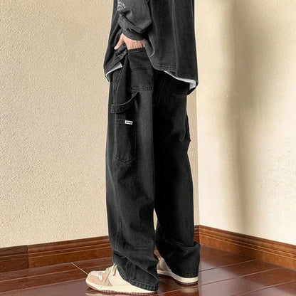 saferido Trousers Cargo Straight Male Cowboy Pants Brown Jeans for Men 2024 Korean Autumn Trend Cotton New in Style Y 2k Vintage Regular