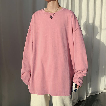 Autumn Long Sleeve T-Shirt Men Fashion Solid Basic T Shirt Mens Oversized Hip Hop Casual Cotton Mens Streetwear Top Tees