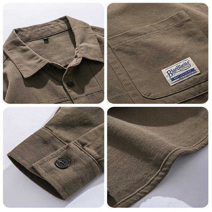 Men Shirts Long Sleeve Jackets Pocket Spring Autumn Cardigan Fashion Streetwear Male Casual Oversize Coat Loose Blouses