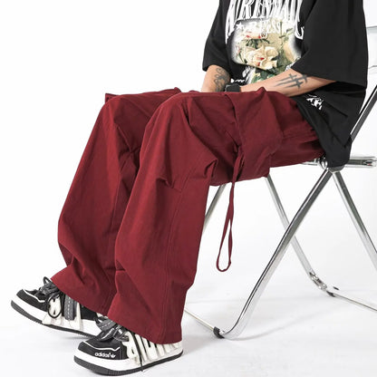 saferido Men's American Streetwear Cargo Casual Pants Fashion Trend Solid Color Sweatpants Pocket Decoration Trousers  S-3XL