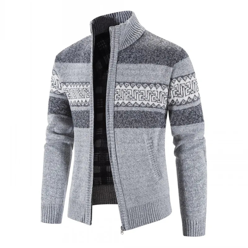 New Men's Sweaters Autumn Winter Warm Cashmere Wool Zipper Cardigan Sweaters Man Casual Knitwear Sweatercoat Male Clothe