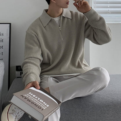 Korean Fashion Men Sweaters Chic Luxury Pullover Tops Mens Autumn Winter Vintage Loose Long Sleeve Kintted Sweater Streetwear