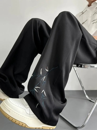 saferido Social Tailoring Business Work Man Suits Pants Office Ice Silk Cooling Trousers for Men Fabric Korean Style Clothes Designer Up
