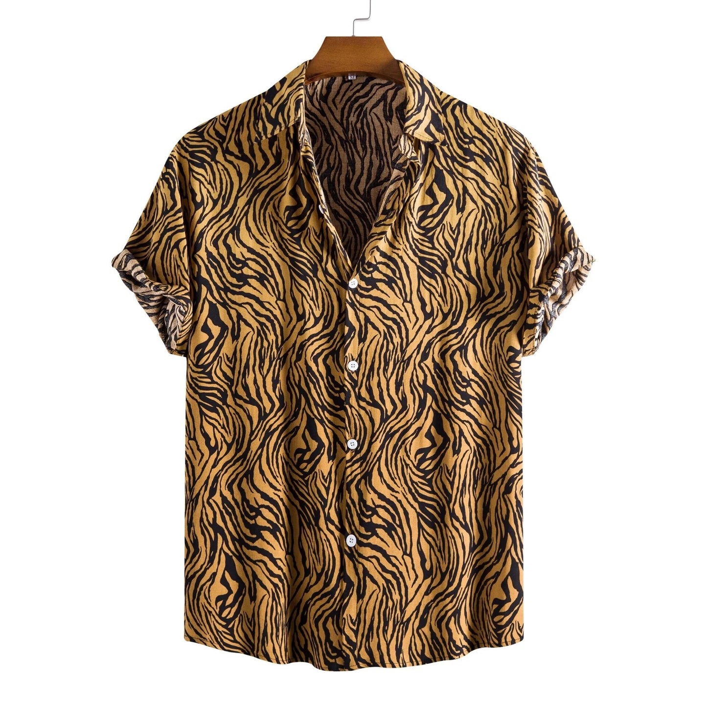 Mens Vintage Button Up Linen Shirts Slim Fit Short Sleeve Hawaiian Floral Shirt Men Casual Harajuku Streetwear Camisas Homme XXL