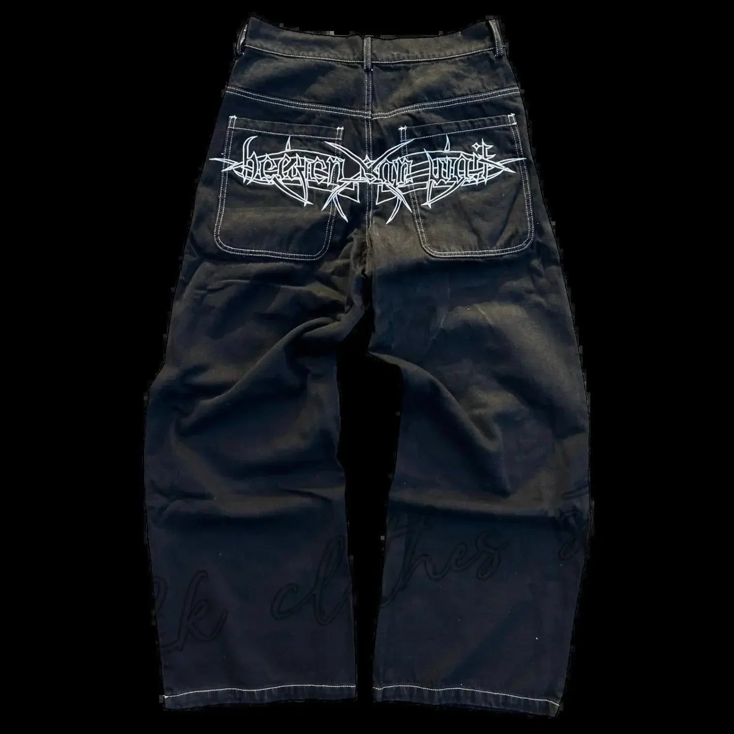 Street Popular Joker Solid Color Jeans Men Y2K New Harajuku Casual Loose Washed Straight Wide Leg Pants Unisex Vintage Trousers