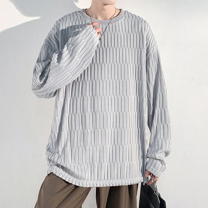 saferido Harajuku Chic T shirts For Men Oversized Tees Spring Man Casual Long Sleeve Tshirt Woman O-neck Loose Pullovers Tops 5XL-M