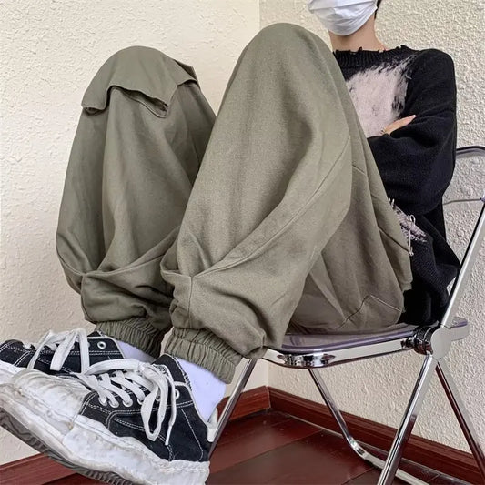 saferido Joggers Cargo Pants for Men Casual Hip Hop Hit Color Pocket Male Trousers Sweatpants Streetwear Harajuku Pants