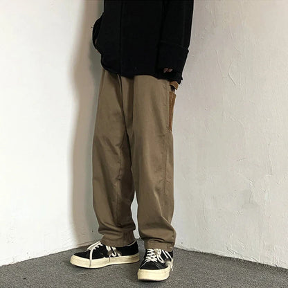 saferido Men's Overalls Vintage Baggy Straight Pants Spring Summer Casual Sweatpants Fashion Oversized Trousers Male Bottoms Y2K Clothes