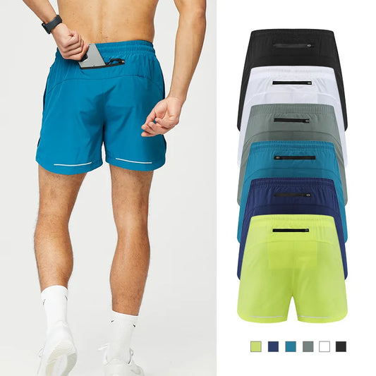 saferido American Style Ice Silk Men Sports Shorts Track and Field Basketball Shorts Solid Color Loose Quick Drying Woven Training Pants