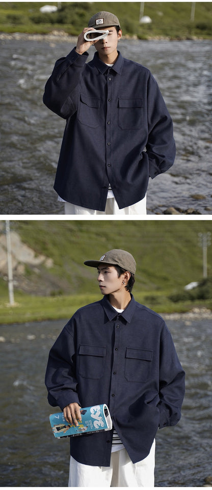 Men Korean Fashion White Long Sleeve Shirts Mens Japanese retro Shirts Blouses Harajuku Oversized Shirt Male Button Up  5XL