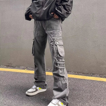 saferido Y2k Men's Clothes Man Pants Summer New Cargo Pants  American Cotton Work Wear Pants Loose Casual Straight Trendy Men Trousers