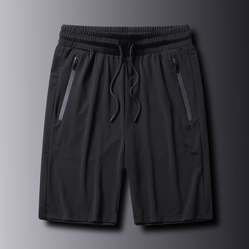 M-5XL Men's Summer Loose Quick-Drying Breathable Shorts Ice Silk Pants Sweatpants Ultra-Thin Mesh Running Fitness