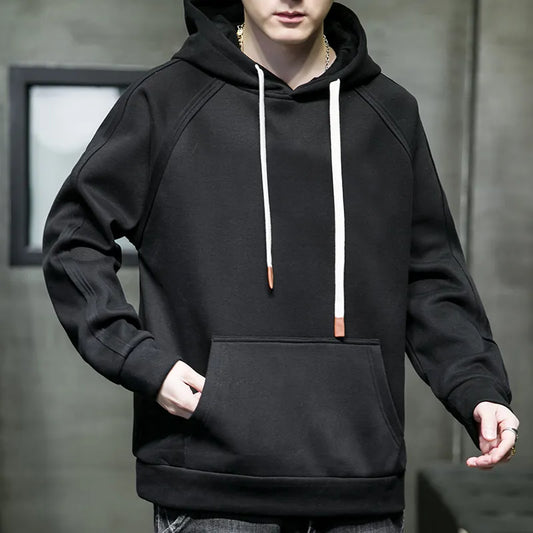 saferido Spring Autumn Hooded Sweatshirts Men Solid Hoodies Pullover Mens Harajuku Streetwear Fashion Casual Tops Hip Hop Sweatshirt Man