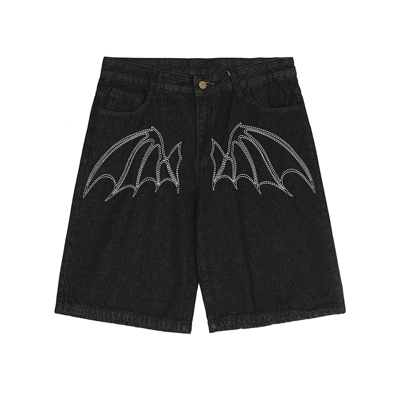 Hip Hop Washed Retro Summer Jeans Mens Pockets Straight Oversized Casual Five Point Pants Loose Harajuku Streetwear Denim Shorts