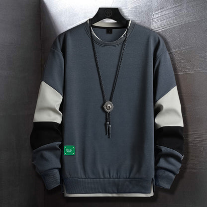 Sweatshirt For Men Fashion Autumn Winter Casual Long Sleeve Sweatshirt Men High Street Clothes Crewneck Shirt Men Hoodie No Hood