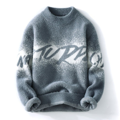 Sweaters men autumn new style mens Letter pattern warm sweater men youth style sweaters spring Men's wool pullovers M-3XL