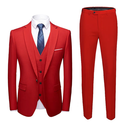 Men Blazers Set Wedding 3 Pieces Elegant 2 Suit Luxury Full Coat Pants Design Latest Vest Business Slim Fit Jacket Trousers