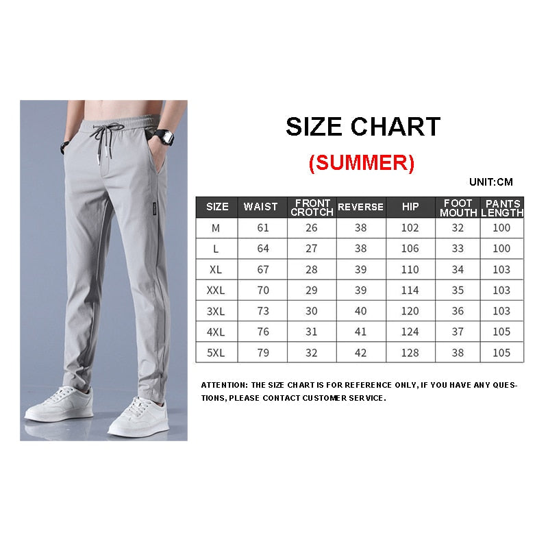 Men's Ice Silk Trousers Solid Color Mid-Waist Loose Breathable Straight-Leg Casual Pants Thin Quick-Drying Sports Pants