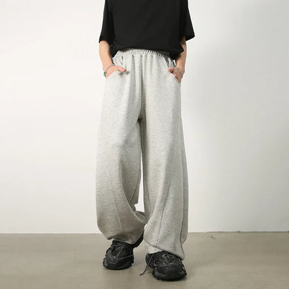 saferido Baggy Sweatpants Men Wide Leg Casual Pants Men Oversize Gray Khaki Trousers Male Loose Korean Streetwear Old Money