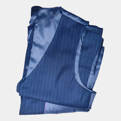 saferido  Premium Suit British Striped for Men's Business Formal Dress, Wedding, and Groom, Slim-fit Coat Vest & Pants