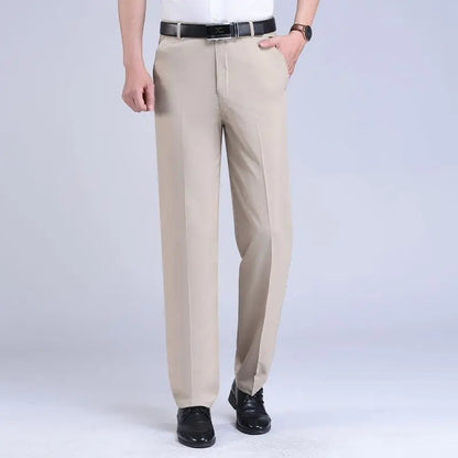 saferido  Men's Clothing New Loose Solid Color Office Business Casual Formal Man Spring Summer Thin Pockets Comfortable Zipper Pants