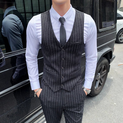 saferido Brand Clothing New Men's Suit Vest Dress Male Sleeveless Business Single Buckle Waistcoat Spring Autumn Plus Size S-4XL