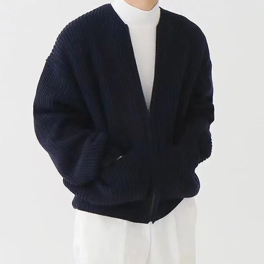 Autumn Knitted Long Sleeve Sweater Men Fashion Cardign Knitwear Slim Fit Men's Clothing New Pocket Warm Zipper Tops Male