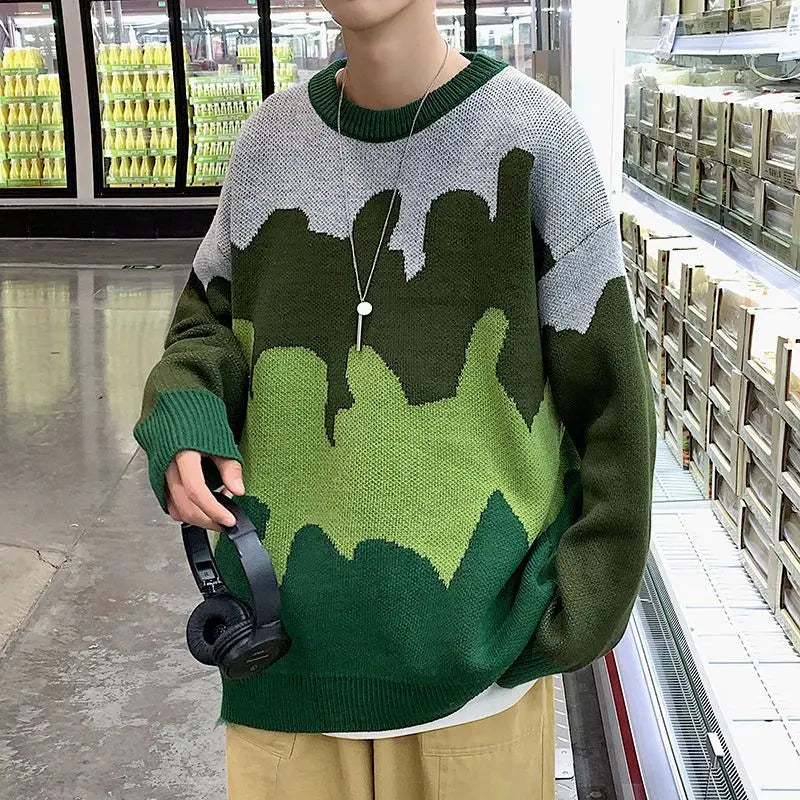 saferido Sweater Y2K  With Hearts Harajuku Fashion Men's Clothes Winter Trend Women's Print Oversize Korean Knit Hip Hop Clothing Sweater