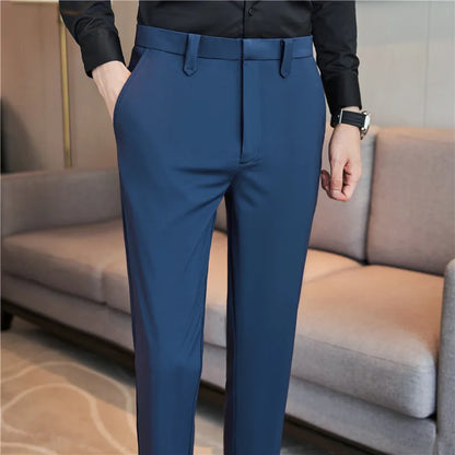 saferido Men Have High Spring Elasticity Business Trousers/Male Slim Fit Solid Color Dress Suit Pants Casual Pants 38