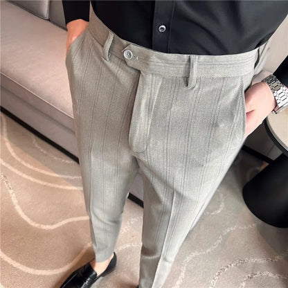 saferido Men Spring High Quality Business Suit Pants/Male Slim Fit Fashion Casual Formal Mens Dress Pants Men High Waist Solid Trousers