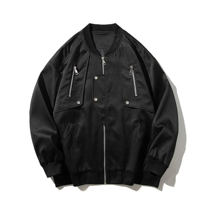New Men Bomber Jackets Fashion Zippers Solid Casual Baseball Outerwear Coat Couple Jacket Streetwear Women Moto Biker Coats