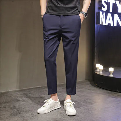 saferido British Style Summer Thin Business Dress Suit Pants Men Clothing Slim Fit Casual Office Trousers Formal Plus Size 28-38