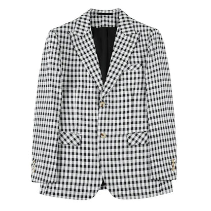 saferido Male Casual Plaid Blazers New Design Korean Version Slim-Fit Trend Business Coat High Quality Selling Fashion Suit Men 4XL
