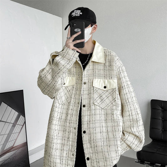 saferido Men's Korean Style Clothes Loose Fitting Harajuku Outerwear  Spring Jackets Original Clothing Popular Coats