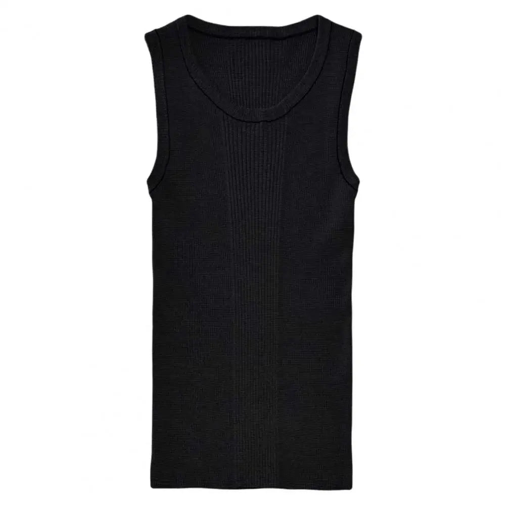 Men Summer Vest Ribbed Tank Top Men's Ribbed Knitted Summer Vest Slim Fit Sleeveless Tank Tops for Casual Activewear Fitness Gym