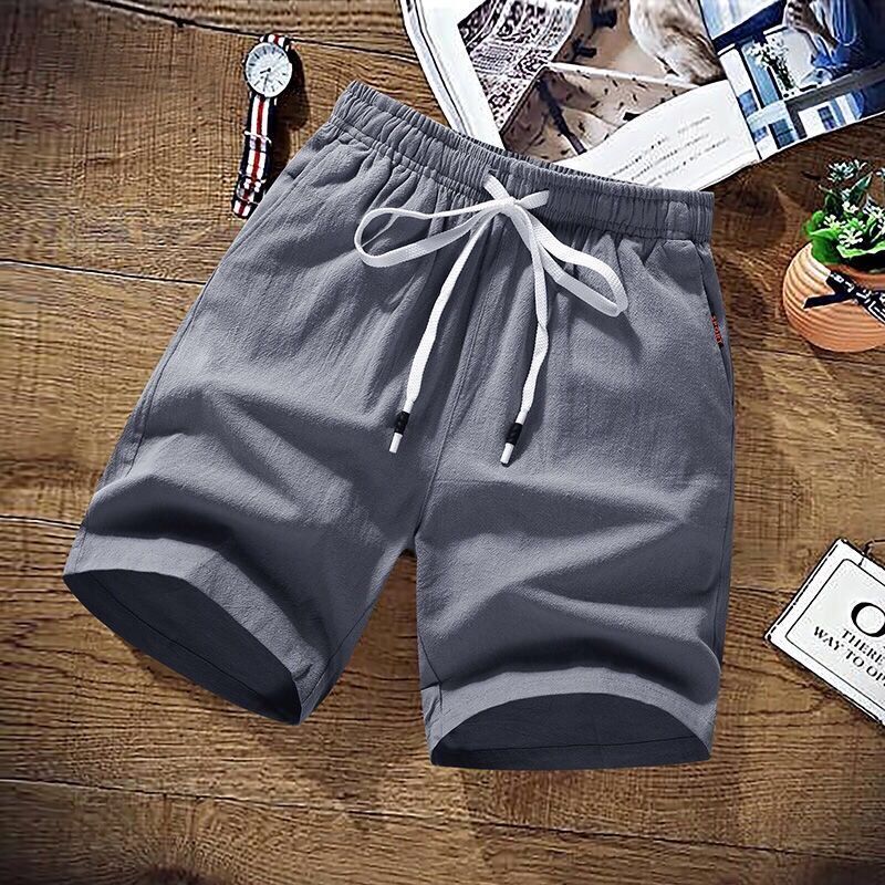 Cotton Linen Shorts Men's Summer Basic Short Men's Korean Slim Sweat Versatile Fashion Beach Shorts Men Free Shipping