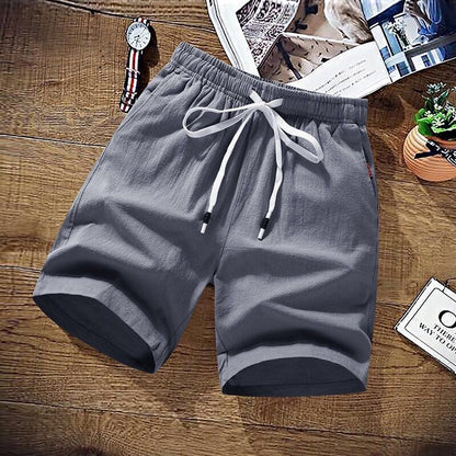 Cotton Linen Shorts Men's Summer Basic Short Men's Korean Slim Sweat Versatile Fashion Beach Shorts Men Free Shipping