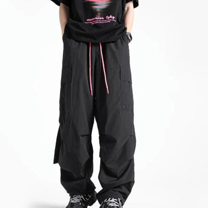 saferido Pants Men Casual Streetwear Autumn All-match Harajuku Korean Style Pleated Minimalist Full Length Fashion College Daily