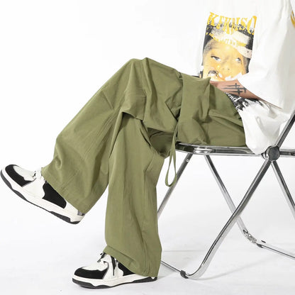 saferido Men's American Streetwear Cargo Casual Pants Fashion Trend Solid Color Sweatpants Pocket Decoration Trousers  S-3XL