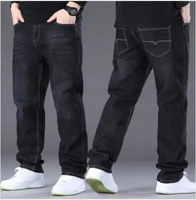Fashion European American Style Stretch Men Jeans Luxury Men's Denim Pants Slim Straight Deep Blue Gentleman Size 28-38 Slacks