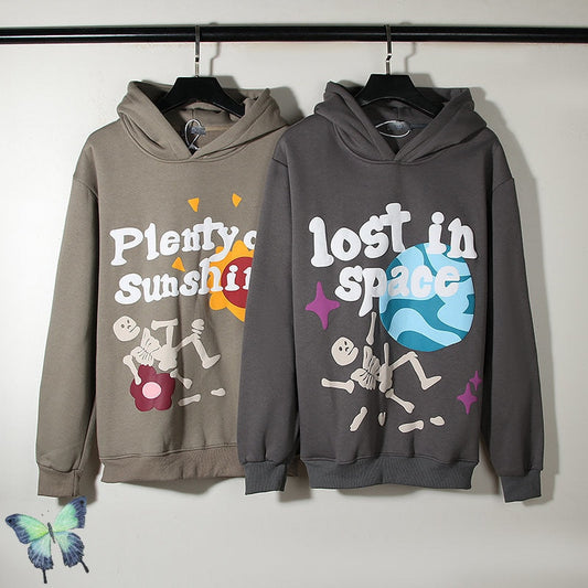 Lost In Space Foam Logo Print Hoodie Sweatshirts Men Women Kanye Winter Clothes